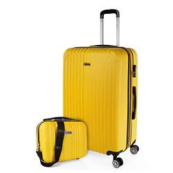 ITACA - Koffer Mittelgroß, Hartschalenkoffer L, Koffer & Trolleys, Hartschalenkoffer, Hartschalenkoffer Groß für Vielreisende T71560, Gelb von ITACA