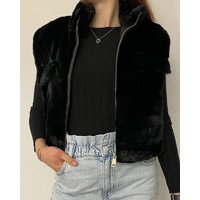 ITALY VIBES Fellimitatweste - ILVA - Weste Fake Fur - cropped - ONE SIZE passt hier Gr. XXS - L von ITALY VIBES