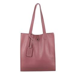 Damen Leder Tasche Set 2in1 Shopper Schultertasche HOBO Bag Umhängetasche Schmucktasche DIN-A4 Altrosa. von ITALYSHOP24.COM