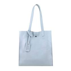Damen Leder Tasche Set 2in1 Shopper Schultertasche HOBO Bag Umhängetasche Schmucktasche DIN-A4 Hellblau von ITALYSHOP24.COM
