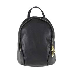 Made in Italy Damen echt Leder Rucksack Schultertasche Daypack Cityrucksack Ledertasche Stadtrucksack Tasche Backpack Handtasche Schwarz von ITALYSHOP24.COM