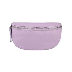 Made in Italy OBC Damen Leder Tasche Gürteltasche Crossbody Hüfttasche Bauchtasche Hüfttasche Umhängetasche Cross-Over Bodybag Schultertasche Handytasche Geldtasche (Flieder) von ITALYSHOP24.COM