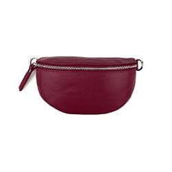 Made in Italy OBC Damen Leder Tasche Gürteltasche Crossbody Hüfttasche Bauchtasche Hüfttasche Umhängetasche Cross-Over Bodybag Schultertasche Handytasche Geldtasche Bordo von ITALYSHOP24.COM