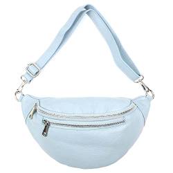 OBC Damen Leder Tasche Gürteltasche Crossbody Hüfttasche Bauchtasche Umhängetasche Hellblau von ITALYSHOP24.COM