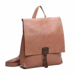 ITALYSHOP24 OBC Damen Rucksack Tasche Crossbody Handtasche Messenger Schultertasche Umhängetasche Shopper Vintage Kuriertasche Überschlagtasche Leder Optik Rosa 32x33x10 cm von ITALYSHOP24