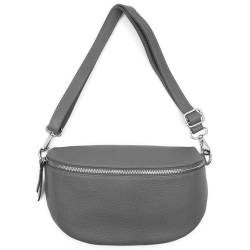 Made in Italy Damen Leder Tasche Gürteltasche Crossbody Hüfttasche Bauchtasche Umhängetasche Wildleder Brusttasche Crossover Bodybag Schultertasche Handytasche Geldtasche Grau (Leder) von ITALYSHOP24