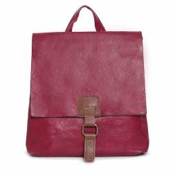 OBC Damen Rucksack Tasche Crossbody Handtasche Messenger Schultertasche Umhängetasche Shopper Vintage Kuriertasche Überschlagtasche Leder Optik Rot 32x33x10 cm von ITALYSHOP24