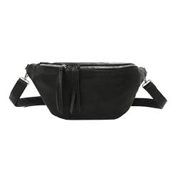 OBC Damen XL Tasche Bodybag Brusttasche Bauchtasche Hüfttasche Schultertasche Crossbody Umhängetasche Gürteltasche Crossover Slingntasche Reise Schwarz von ITALYSHOP24