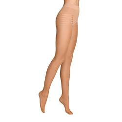 ITEM m6 - INVISIBLE Stripes Panty TIGHTS Damen | light tan/butterscotch | L | L1 | Unsichtbare Strumpfhose mit Streifenmuster im 15 DEN Look von ITEM m6