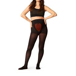 ITEM m6 - MAMA TIGHTS | schwarz | M | Tall | Blickdichte Umstandsstrumpfhose mit Kompression im 50 DEN Look | Stützende Schwangerschaftsstrumpfhose mit Herzdetail von ITEM m6