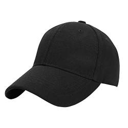 ITODA Baseball Cap Junge Mädchen Basecap Baumwolle Kinder Snapback Kappe Sommer Sonnenschutz Baseballkappe Einstellbar Atmungsaktiv Baseballmütze Einfarbig Casual Kindercap für Draußen Reise Schwarz von ITODA