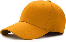 ITODA Baseball Cap Junge Mädchen Basecap Baumwolle Kinder Snapback Kappe Sommer Sonnenschutz Baseballkappe Einstellbar Atmungsaktiv Baseballmütze Einfarbig Casual Kindercap für Draußen Reise Gelb von ITODA