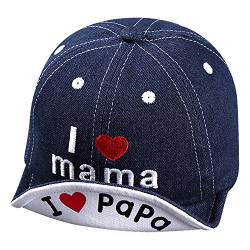 ITODA Kindercap Kinder Basecap Denim Baseball Cap Baby Baseballkappe Baumwolle Kindermütze Mädchen Junge Sonnenhut Verstellbar Kinderhut Sonnenschutz Babymütze für 1-2 Jahre Alt Kinder (Dunkelblau) von ITODA