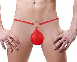 ITODA String Tanga Sexy Herren G-String mit O-Ring Mini Slips Mesh Thong Erotisch Dessous Ouvert Höschen T-Back Mankini Männer Erotik Unterwäsche Offener Schritt Unterhose Abend Reizwäsche von ITODA