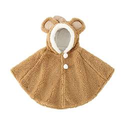 Kinder Poncho Winter Cape Warm Plüsch Umhang mit Kapuze Kinderponcho Tiermotiv Elefant Schneeanzug Winddicht Kapuzenmantel Verdickt Reiseponcho Weich Mantel für Mädchen Junge Kleinkind Baby Khaki von ITODA