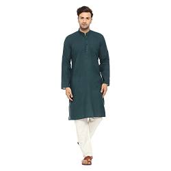 ITOS365 Kurta Herren-Pyjama-Set, Baumwollmischung, Party, Mode, reguläre ethinische Kleidung, indisches Kleid, Geschenk für Männer, Dunkelgrün, X-Large-XX-Large von ITOS365