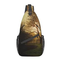 Countryside Farm Winter Park Umhängetasche, Schulterrucksack, Brusttasche, lässiger Umhängetasche, Tagesrucksack für Damen und Herren, Wandern, Reisen von IUBBKI