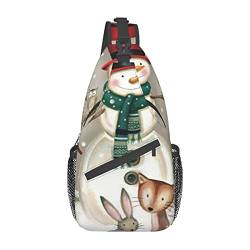 Eule Steht auf Schneemann und trägt Kleidung, Corgi-Hunde, Schultertasche, Schulterrucksack, Brusttasche, lässiger Umhängetasche, Tagesrucksack für Damen und Herren, Wandern, Reisen von IUBBKI