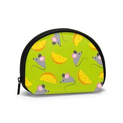 Mouse Love Cheese mexikanisches Essen Hut traditionelle Münzbörse Geldbörsen Kleingeldbeutel Neuheit Schlüsselhalter Reißverschluss Kleine Kosmetik-Make-up-Taschen von IUBBKI