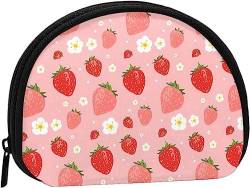 Rosa Sommer-Erdbeeren-Druck für Damen und Mädchen, niedlich, modisch, Geldbörse, Geldbörse, Tasche, Wechseltasche, Schlüsselhalter von IUBBKI