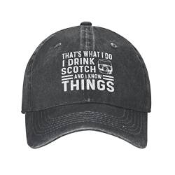 That's What I Do I Drink Scotch and I Know Things Cap Herren Baseballmützen Grafikmützen von IUBBKI