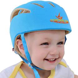 IULONEE Baby Helm Kleinkind Schutzhut Kopfschutz Baumwolle Hut Verstellbarer Schutzhelm Blau von IULONEE
