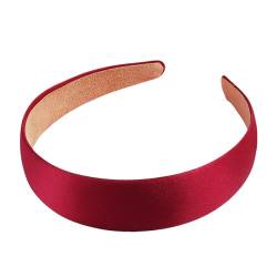 Breite, elastische, modische Stirnbänder, Haarschmuck, Kopfbedeckung für Frauen und Mädchen Haarspangen Ohne (Red, One Size) von IUNSER