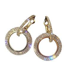 IUNSER Silber Mode Rosegold Luxus Ohrringe Runde Gold Frauen Glitzer Ohrringe Filigrane Ohrringe (Gold, One Size) von IUNSER