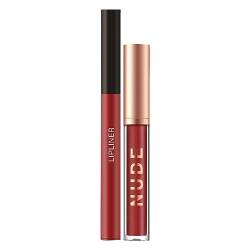 Lip Glaze 2,5 ml Lipliner-Kombination, nicht leicht zu formendes Lippenfarben-Set Magischer Lippenstift (L, One Size) von IUNSER