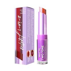 Zweifarbiger Lippenstift mit Perlen, feuchtigkeitsspendend, nicht Becher, Lippenbalsam, Farbverlauf-Lippenstift, modischer Perlglanz-Lipgloss, nicht Becher, Lipgloss Adventskalender (A, One Size) von IUNSER