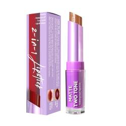 Zweifarbiger Lippenstift mit Perlen, feuchtigkeitsspendend, nicht Becher, Lippenbalsam, Farbverlauf-Lippenstift, modischer Perlglanz-Lipgloss, nicht Becher, Lipgloss Adventskalender (B, One Size) von IUNSER