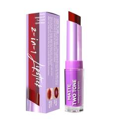 Zweifarbiger Lippenstift mit Perlen, feuchtigkeitsspendend, nicht Becher, Lippenbalsam, Farbverlauf-Lippenstift, modischer Perlglanz-Lipgloss, nicht Becher, Lipgloss Adventskalender (H, One Size) von IUNSER