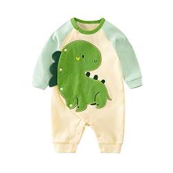 IURNXB Neuge borenes Baby Mädchen Männlich Spielanzug Kleines Kleinkind Nette Druck Sommer Lange Hülsen Overall Kleidung (Grün, 3-6 Monate) von IURNXB