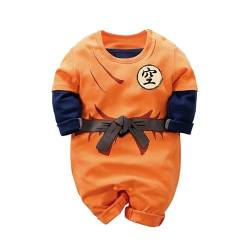 IURNXB Neugeborenes Kurzarm-Baby-Overall mit Cartoon-Muster für Jungen und Mädchen Blau, Orange, 1-3 Monate von IURNXB