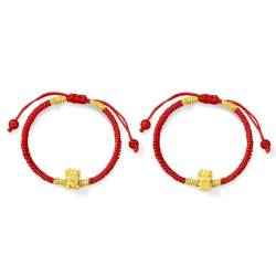 IUYQY 2024 New Year Dragon Red String Armband, handgewebtes chinesisches Tier, Adj Charm für Frauen, Drachenarmband, emailliert von IUYQY