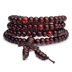 IUYQY Armband aus rotem Sandelholz, chinesischer Knoten, Buddha-Perlen, langlebig, bequem, 6 mm, Schmuckzubehör, modisch, vielseitig von IUYQY
