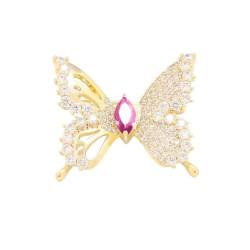 Schmetterlingsbroschen für Frauen, Strass Schmetterling Brosche Pins, realistische Perle für Frauen, Elega und Broschen Schmetterling Pins, B von IUYQY