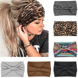 IVARYSS Breite Stirnbänder für Frauen, Boho geknotete Kopfbandagen Turbans, große afrikanische Stil-Stirnbänder Haar-Accessoires, 6 Stück von IVARYSS
