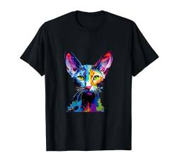 Bunte orientalische Kurzhaar-Spritzer von Farbe Kunst Katze T-Shirt von IVRY