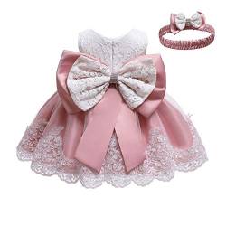 Baby Kinder Mädchen Bestickt Tüll Bowknot Spitze Kleid Blume Prinzessin Geburtstag Party Hochzeit Festlichkleid Taufkleid Formale Festzug Babykleidung Outfits Mit Stirnband 02 Bohnenrosa 6-9 Monate von IWEMEK