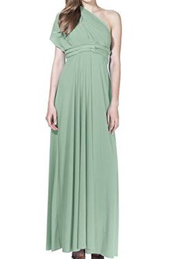 Damen Transformer Abendkleid Multi-Way Wrap Convertible Bodenlang Hochzeit Neckholder Maxikleid Hochzeit Hochzeit Halfter Maxi Kleid Hohe Elastizität, türkis, Klein von IWEMEK