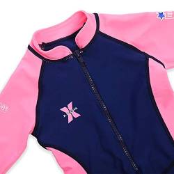 IWEMEK Kinder Neoprenanzug Langarm Mädchen Jungen Einteiliger Badeanzug UV Schutz Baby Ganzkörper Bademode Surfangzug Badekleidung Sport Wetsuit Swimming UPF 50+ Thermische Navy Blau 3-4 Jahre von IWEMEK