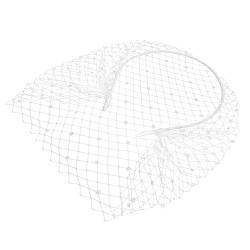 IWOWHERO 1stk Mesh-stirnband Stirnband Mit Weiß Hut Mit Schleier Vogelkäfig-schleier-stirnband Weißer Brautschleier Schwarzer Schleier Gesicht Damen Gittergewebe Mesh-oberfläche Blumen von IWOWHERO