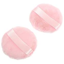 IWOWHERO 2 lose Puderquaste kosmetische Puffs Finger Puderquaste Gesichtspuderquaste kosmetikpinsel Mini-Schneebesen rosa Puderquaste Make-up- -Make-up-Mixer flauschige von IWOWHERO