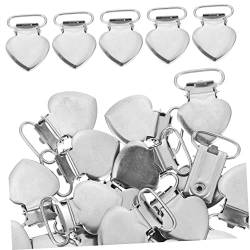 IWOWHERO 30st Pfirsich-herz-entenschnabel-clip Clips Für Sofakissen Fäustlinge Metall Deckenbefestigungen Fäustlinge Aus Metall Bettdeckenclips Rostfreier Stahl Blatt Mann Erwischt von IWOWHERO