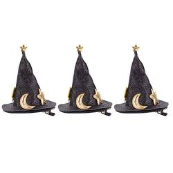 IWOWHERO 3st Halloween Kinder Spitzen Hut Haarnadel Kopfschmuck Stern Kopfschmuck Mini-hut-haarspangen Weihnachtsmann-ornament Halloween-stirnband Halloween- Vlies Bilden Die Baby von IWOWHERO