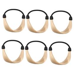 IWOWHERO 6St Perücke elastisches Haarband Haargummi braune Haarperücke Pferdeschwanz-Haarseil Mini Tiara perücken Kopfschmuck für Frauen Stirnbänder flechten Haarring binden Halter Fräulein von IWOWHERO