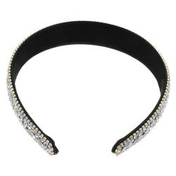 IWOWHERO Glitzernder Haarreif Strass-stirnbänder Für Damen Strass-stirnband Gepolstertes Flapper-accessoires Für Damen Dünnes Haarband Diamant-stirnband Einfach Schmuck Weiß Fräulein Stoff von IWOWHERO