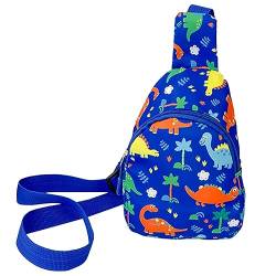 IWOWHERO Kindertaschen Handtasche, Umhängetasche Kinder Bauchtaschen Umhängetasche Für Brusttasche Mit Cartoon-Dinosaurier Hochzeitsgürtel Damen Reiserucksack Nylon Junge Mode Riementasche von IWOWHERO