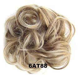 Haarteil Haargummi 1 STÜCKE Chaotisch Haarknoten Haargummis Verlängerung Lockig Gewellt Chaotisch Synthetisch Zerzaust Hochsteckfrisur Chignon Haarteil for Frauen Mädchen Dutt (Color : 6AT88) von IXART